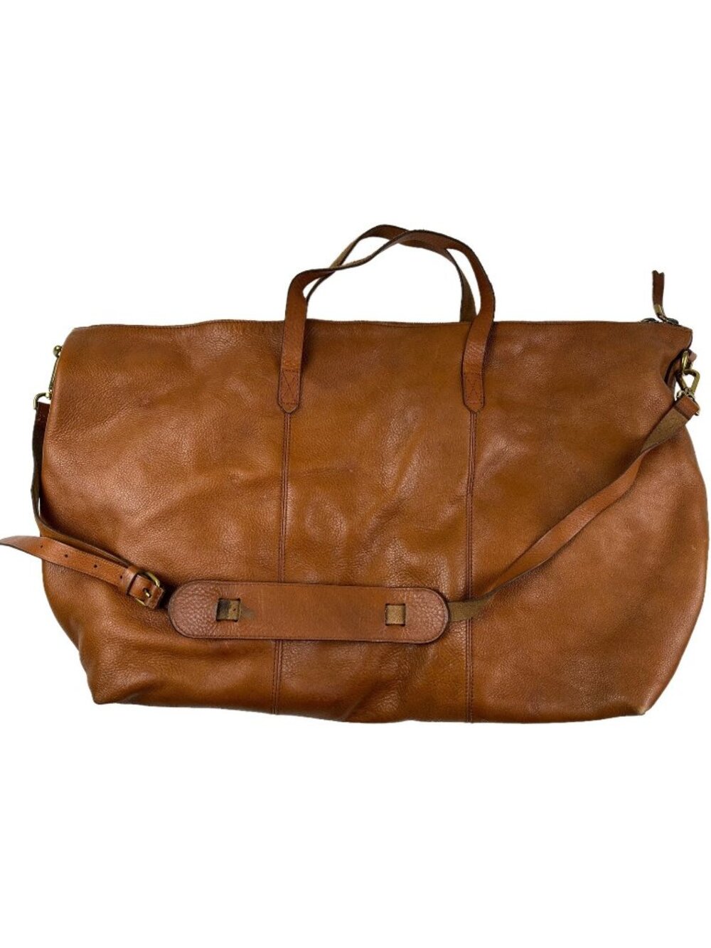Madewell The Transport Weekender Bag Big Tote Duffle Zip Brown Leather